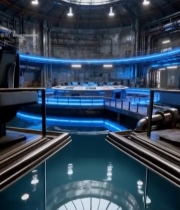  未来科技感室内空间场景6544#竖屏 	 