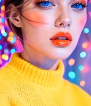  特写女性时尚美妆形象479#竖屏 	 