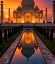  泰姬陵日落全景7779#竖屏 	 