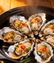  蒜蓉生蚝特写5846#竖屏 	 