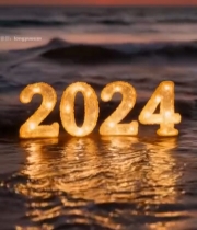  数字灯光置景于海边5852#竖屏 	 