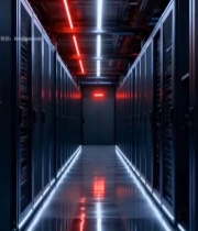  数据中心服务器机房内景974#竖屏 	 