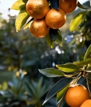  树上成熟的橘子特写(1)5126#竖屏 	 
