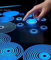  手指点击科技感虚拟按钮382#竖屏 	 