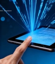  手指触摸手机触发蓝色光效1215#竖屏 	 