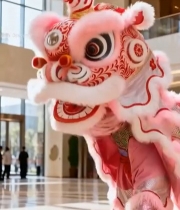  室内舞狮表演醒狮素材1827#竖屏 	 