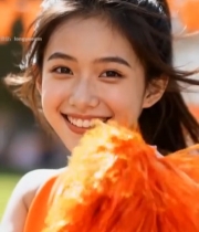  手持花球的青春女孩6107#竖屏 	 