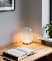  室内木质书桌台灯书籍场景5696#竖屏 	 