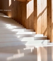  室内木质结构楼梯光影素材2929#竖屏 	 