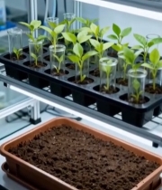  实验室植物幼苗培育素材4058#竖屏 	 