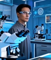  实验室人员佩戴智能眼镜7091#竖屏 	 