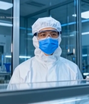  实验室科研人员专注工作309#竖屏 	 