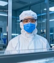  实验室科研人员专注工作309#竖屏 	 