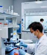  实验室科研人员做实验134#竖屏 	 