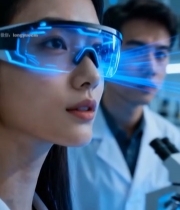 实验室科研人员佩戴智能眼镜(1)7149#竖屏 	 