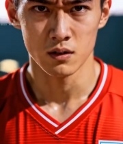  神情坚毅的运动男子特写1627#竖屏 	 