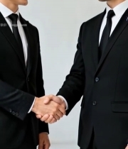  商务人士握手合作场景1478#竖屏 	 