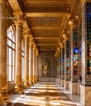  奢华装饰的室内走廊1631#竖屏 	 