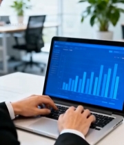  商务人士办公室使用笔记本电脑(2)3166#竖屏 	 