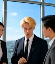  商务人士办公场景交流画面7755#竖屏 	 