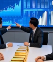  商务人士会议讨论金融图表5484#竖屏 	 