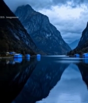  山水湖泊自然风景素材886#竖屏 	 