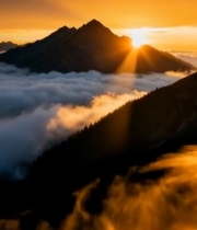  山峦云海日出景观7806#竖屏 	 