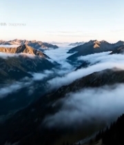  山脉云海自然风光全景3864#竖屏 	 