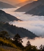  山脉云海日出自然风光7216#竖屏 	 