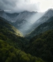  山林云雾缭绕自然风光6734#竖屏 	 