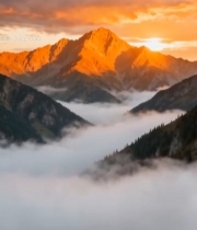  山间云海日出自然风光(1)5409#竖屏 	 