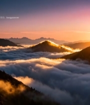  山间云海日出自然景观5476#竖屏 	 