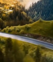  山间蜿蜒公路自然风光2828#竖屏 	 