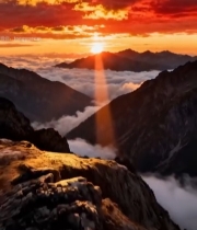  山间云海日出美景(1)6639#竖屏 	 