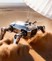  沙漠中行走的机器人4081#竖屏 	 