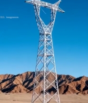  沙漠中的高压输电塔937#竖屏 	 