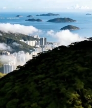  山海间城市建筑俯瞰景观7527#竖屏 	 