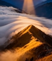  山峰云海日出景观(1)6267#竖屏 	 