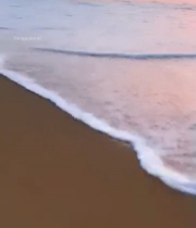  沙滩海浪日落自然风光705#竖屏 	 