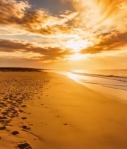  沙滩夕阳自然风光1861#竖屏 	 