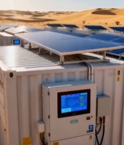  沙漠中的太阳能储能设备2255#竖屏 	 