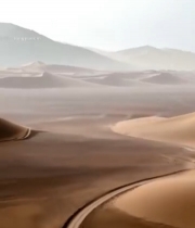  沙漠蜿蜒道路远景画面1078#竖屏 	 