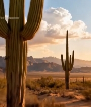  沙漠仙人掌自然风光4863#竖屏 	 