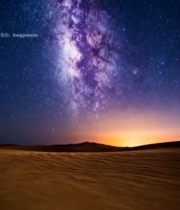  沙漠夜空银河景观1597#竖屏 	 