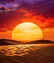  沙漠日落壮丽景观7177#竖屏 	 
