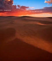  沙漠日落壮丽风光661#竖屏 	 