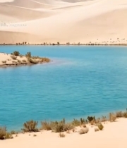  沙漠湖泊自然风景1216#竖屏 	 