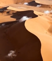  沙漠沙丘全景俯瞰4395#竖屏 	 