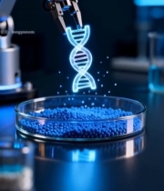  机械臂操作分子实验室素材6823#竖屏 	 