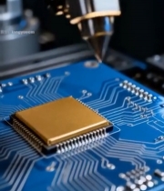  机械臂安装芯片电路板素材7429#竖屏 	 